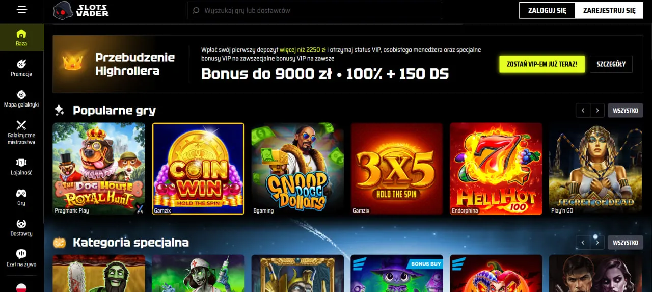Zdjęcie poglądowe kasyna Slots Vader